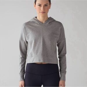 EUC Lululemon Cut Above Crop pullover hoodie in Heathered gray